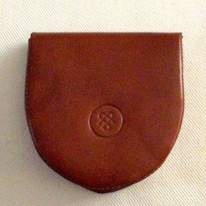 Maxwell-Scott “The Savino” Men’s Leather Coin Holder - Classic Tan